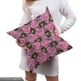 thumbnail image 4 of Ambesonne Garden Art Fabric by the Yard Upholstery, Roses and Gerbera, 10 Yards, Pink Pale Green, 4 of 4