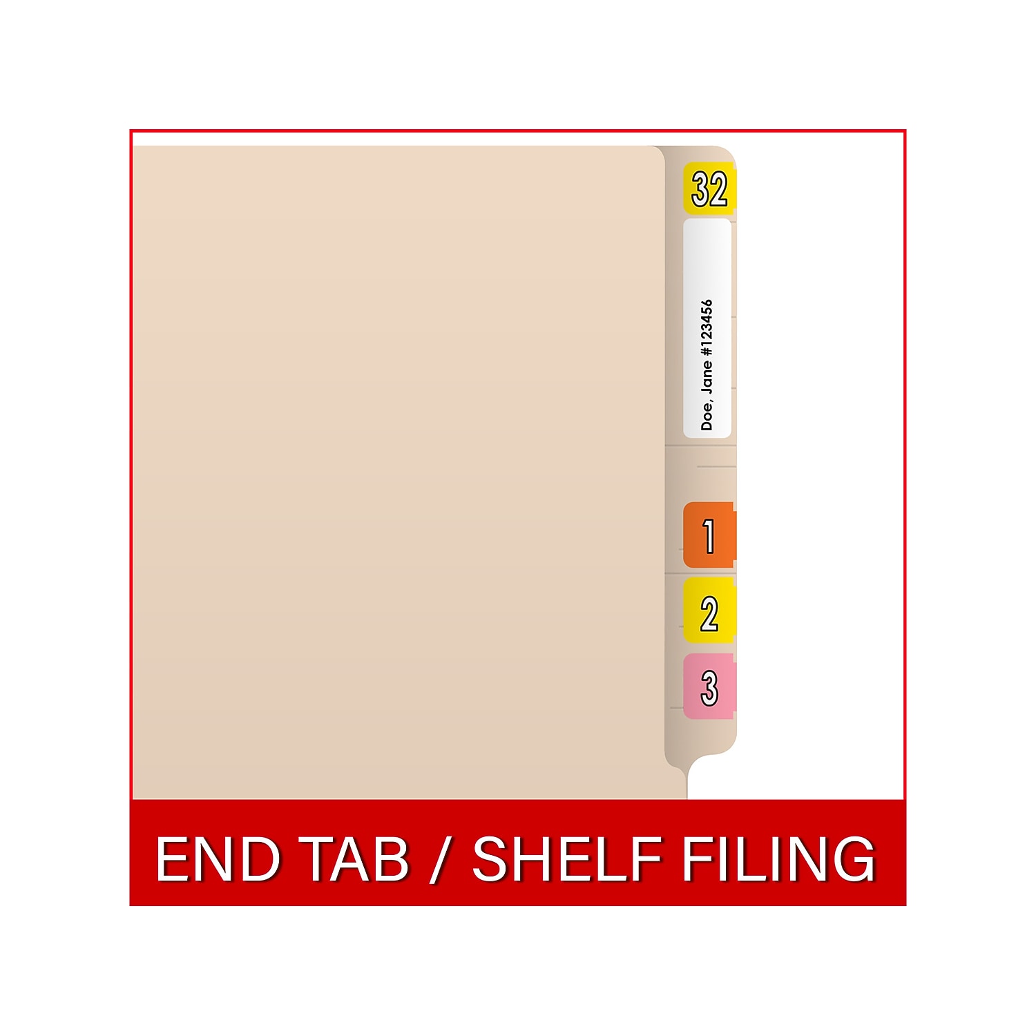 Medical Arts Press End Tab File Folder Straight-Cut Letter Size Manila 50/Box (S-01103-50-3)