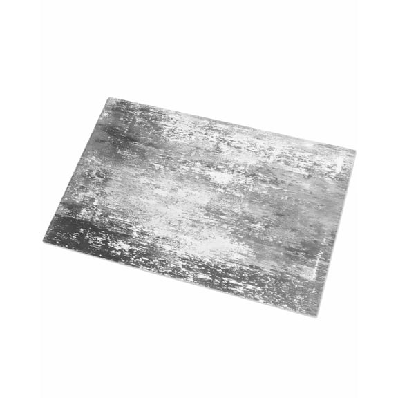 Luxury Plush Bathroom Rugs Mat, Shabby Grey Soft Shaggy Bath Carpet, Oil Painting Vintage Art Gray White Non-Slip Floor Mat for Kitchen, Bedroom, 20"x31.5"