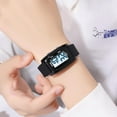 thumbnail image 3 of Fashion Women's  Men's Digital Watch Unisex Big Numbers Dial Rectangular Face Waterproof Silicone Strap LED Watches, 3 of 5