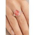 thumbnail image 4 of Sechi Genuine Rhodochrosite Ring 925 Sterling Silver - 8x10mm Pear Pink Gemstone Statement Ring for Women (7.5), 4 of 6