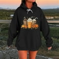 thumbnail image 3 of TKLPEHG Pumpkin Sweatshirt for Women Thanksgiving Graphic Hoodies Fall Halloween Sweatshirts Long Sleeve Hooded Pullover (Black,L), 3 of 5