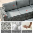thumbnail image 4 of Ovios 6 Piece Outdoor Furniture All Weather Wicker Patio Conversation Sectional Couch with 7.68" Armrest for Garden Backyard, 4 of 6
