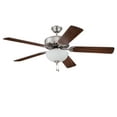 thumbnail image 1 of Pro Builder 207 52'' Ceiling Fan Kit with Light Kit in Brushed Polished Nickel by Craftmade K11205 in Nickel Finish, 1 of 9