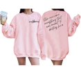 thumbnail image 7 of Baqcunre Women's Sweaters Women's Long Sleeved Letter Powherful Print Long Sleeved Sweater Crewneck Sweatshirts Fall Outfits Women Trendy Pink XL, 7 of 7