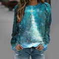 thumbnail image 5 of asdoklhq Christmas Womens Winter Tops Womens' Christmas Santa Claus Printed Shoulder Length Long Sleeved Round Neck Top/shirt Multicolor S, 5 of 7