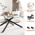 thumbnail image 4 of LoLado Glass Coffee Table, 47.2" Rectangle Clear Tempered Glass Top & Black Metal Leg, Sofa Center Cocktail Tables for Home Office, Black, 4 of 7