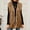 Coffee, variant on Winter Warm Long Faux Fur Coat for Women Out Work Fleece Sleeveless V Neck Open Front Cardigan Jackets Fall Fashion 2025 Solid Color Out Wear