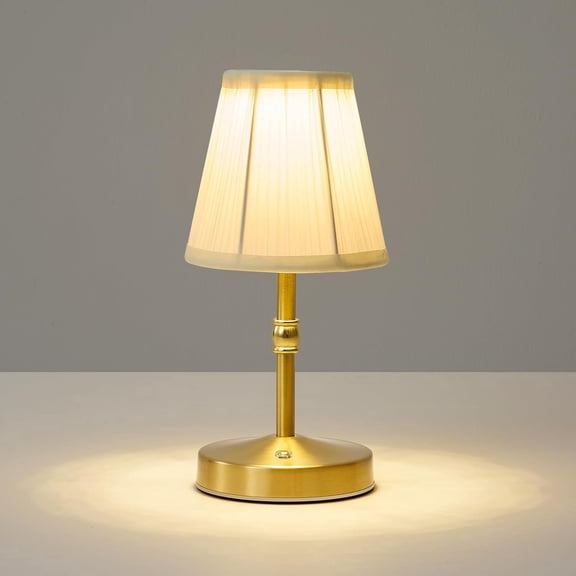 5W Mini Cordless Lamp Gold,3000 mah Small Battery Operated Lamp,Vintage Small Table Lamps,3 Level Dimmable Rechargeable Lamps,Decorative Dining Table Light,Mini Lamps for Kitchen,Nightstand,Bedroom