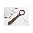 thumbnail image 5 of INSPIRE CHIC Men's Solid Color Narrow Stripes Necktie Graduation Suit Formal Ties Chocolate, 5 of 5