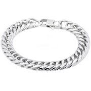 Polished Stainless Steel Curb Link Bracelet, 8.50"