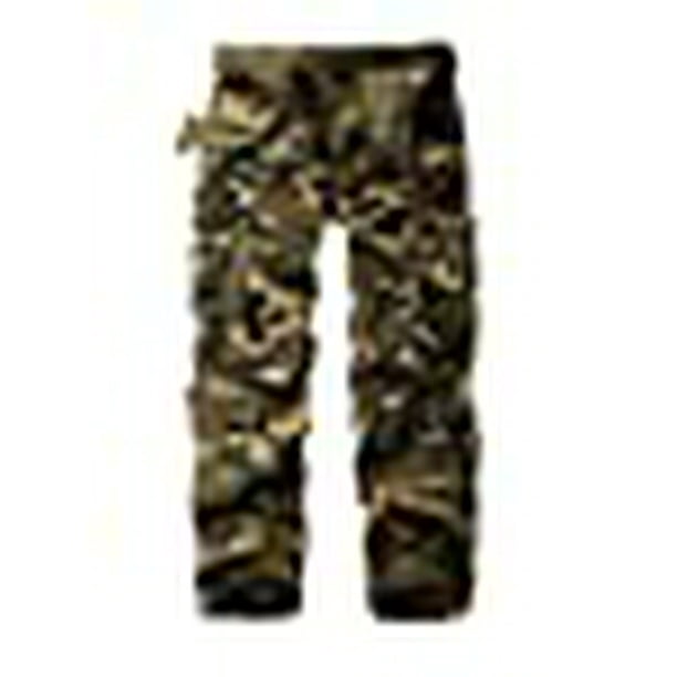 AKARMY Men's Casual Cargo Pants Military Army Camo Pants Combat Work Pants  with 8 Pockets(No Belt) Black 29 at  Men's Clothing store
