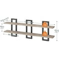 thumbnail image 2 of Floating Shelves, 15 Inch Wall Shelf Set of 3, Wall Mounted Storage Shelves 2-Tier, Hanging Bathroom Shelves, for Living Room, Bedroom, Bathroom, Kitchen, Greige and Black, 2 of 18