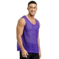 thumbnail image 3 of inlzdz Men's Mesh Fishnet Muscle Tank Top Sleeveless See Through Workout T-Shirt Night Club Tops Purple XL, 3 of 6