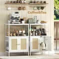 thumbnail image 2 of Bathroom Floor Storage Cabinet with Rattan Doors, Freestanding Bathroom Cabinet with Metal Frame, Coffee Bar Stand for Entryway, Kitchen, Living Room, 20x11.42x31.1 inches, White, 2 of 6
