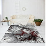 Luxe Weavers Modern Red 5x7 Abstract Area Rug, Stain Resistant Carpet ...