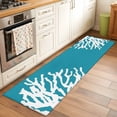 thumbnail image 2 of Runner Rug 2'x6', Teal Blue Coral Coastal Washable Non-Slip Hallway Runner Rugs, Nautical Ocean Summer Beach Bedside Rugs Floor Mats Carpet Runners for Kitchen Bathroom Laundry Room, 2 of 8
