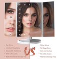thumbnail image 4 of Espejo de maquillaje Espejo de tocador con luces, aumento de 1x 2x 3x, espejo de maquillaje iluminado, control táctil, maquillaje triple Mi,11 Feliz Sencillez, 4 of 4