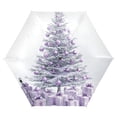 thumbnail image 6 of Christmas Tree with Purple Lights Presents All Weather Umbrella Triple Folding Parasol 6 Ribs UV Protection Portable, 6 of 8
