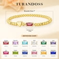 thumbnail image 6 of Turandoss July Birthstone Heart Bracelets for Women Dainty 14K Gold Plated Red Created Ruby Birthstone Elastic Bracelet Trendy Birthday Jewelry Gifts for 10 11 12 13 14 15 16th Teen Girls Women, 6 of 7