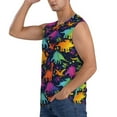 thumbnail image 3 of Fotbe Men's Colorful Dinosaur Print Men's Sleeveless Muscle Tank Tops Casual T-Shirts for Gym Workout Beach-XX-Large, 3 of 8