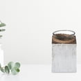 thumbnail image 3 of IH Casa Decor White Wooden Tealight Candle Holder With Rope 4.75", 3 of 4