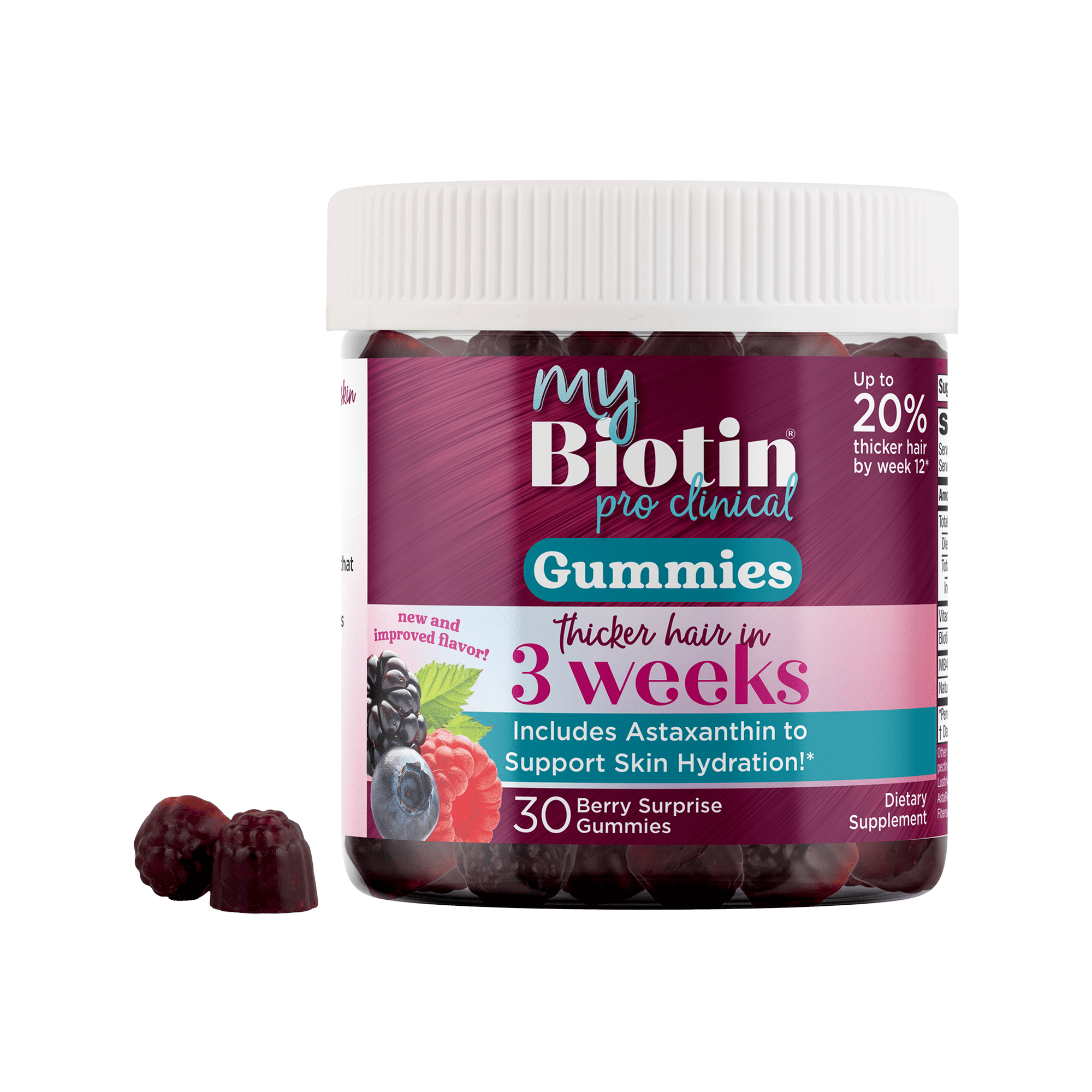 Purity Products My Biotin ProClinical MyBiotin 30Gummies Astaxanthin/L-Arginine