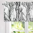 thumbnail image 2 of DriftAway Tree Branch Abstract Ink Printing Lined Thermal Insulated Window Curtain Valance Rod Pocket 52" x 18" Plus 2" Header, Black White 2 Pack, 2 of 7