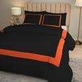 thumbnail image 4 of DNG Creations 1 Piece Full Black And Orange Border Line Pattern Duvet Cover - 100% Egyptian Cotton, 800 Thread Count ( Oversized Queen ), 4 of 5