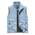 thumbnail image 3 of Mens Outdoor Vest Lightweight Sleeveless Stand Collar Zip Up Work Jacket with Pockets for Travel Hiking Running, 3 of 3