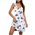 thumbnail image 3 of VBVC Women's Floral Sleeveless Tank Dress,V-Neck Empire Waist Swing Dress For Women,Ladies Casual Loose Fit Summer Dress with Pockets,Multicolor,S-2XL, 3 of 8