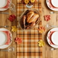 thumbnail image 4 of Orange Checked Fall Cotton Linen Rectangle Table Runners 13"x72", Thanksgiving Buffalo Plaid Coffee Table Runner Dresser Scarves Luxury Table Runners for Wedding Party Banquet Dinner Decor, 4 of 8