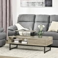 thumbnail image 2 of HOMCOM Modern Lift Top Coffee Table with Hidden Storage Compartment and Metal Frame, Center Table for Living Room, Grey, 2 of 10