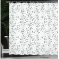 thumbnail image 4 of Ambesonne Leaf Shower Curtain, Minimalist Eco Pattern, 69"Wx84"L, Grey White, 4 of 5