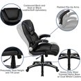 thumbnail image 5 of High-Back Black Leather Executive Swivel Office Chair, 5 of 13