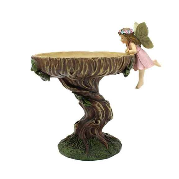 Mozhitti Fairy Garden Statue Bird Feeder Resin Sculpture For Courtyard Villa Yard Outdoor Home Crafts Bathroom Tray Outdoor Resin Home Crafts Garden Decoration，Garden Sculptures Statues Fi