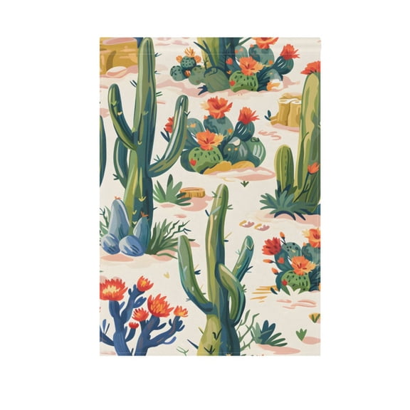 Many Cactus Flowers Garden Flag House Banner 12" x 18" Double Sided Outdoor Yard Decoration