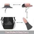 thumbnail image 2 of HOMEYA Women's Sun Hat with Ponytail Hole, UV Protection Wide Brim Bucket Cap, Foldable Safari Hats for Beach Fishing Hiking, Pink, 2 of 2