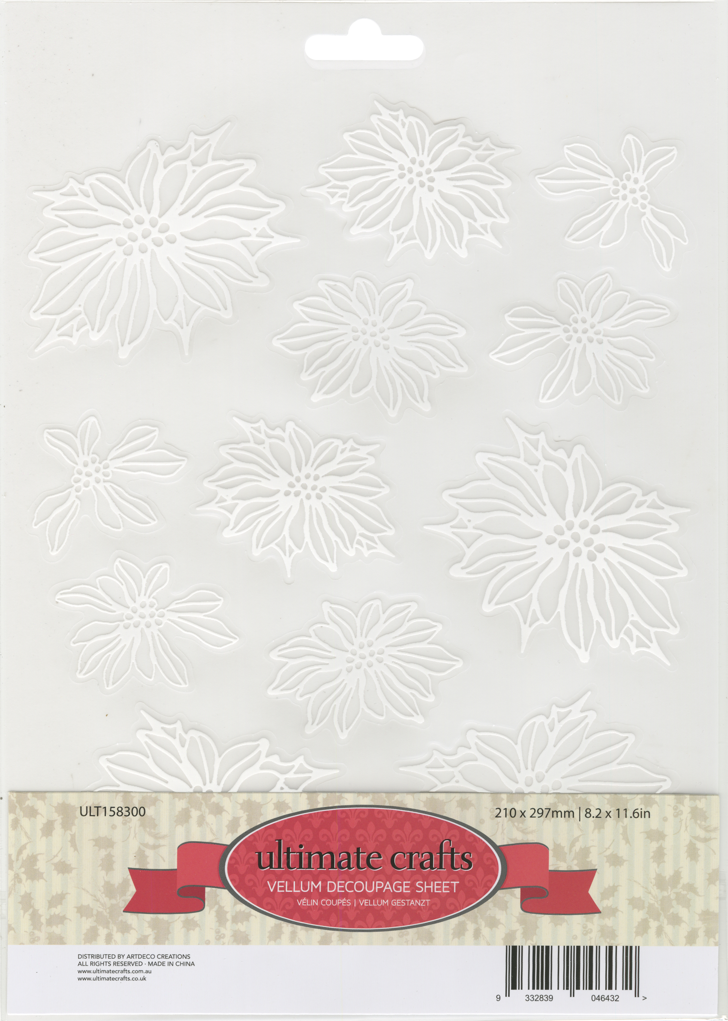 Ultimate Crafts Embossed Vellum Decoupage A4 1/PkgBeginning To Look A