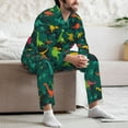 thumbnail image 7 of Naloa Colorful Dinosaurs Men’s Pajamas Set - Long Sleeve Button Down Sleep Shirt and Pajama Bottoms Sleepwear Set-Small, 7 of 7