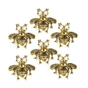 Perilla Home Set of 6 Bee Knobs Decorative Knobs for Home Kitchen Cabinet Hardware Cupboard Glass Door Dresser Wardrobe and Drawer Pulls (Brass)