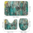 thumbnail image 3 of Get Naked Sunflower Shower Curtain Sets Floral Green Bathroom Set Decor with Non-Slip Rugs Bath U-Shaped Mat Toilet Lid Cover, 3 of 7