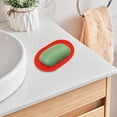 thumbnail image 3 of 1 Pack Silica gel Soap Holder,Self Draining Soap Dishes,Reusable Self Drainer Soap Holder for Bathroom,Keep Soap Bars Dry Clean & Easy Cleaning,Soap Saver for Shower,Bathroom,Kitchen,Home,Red, 3 of 8