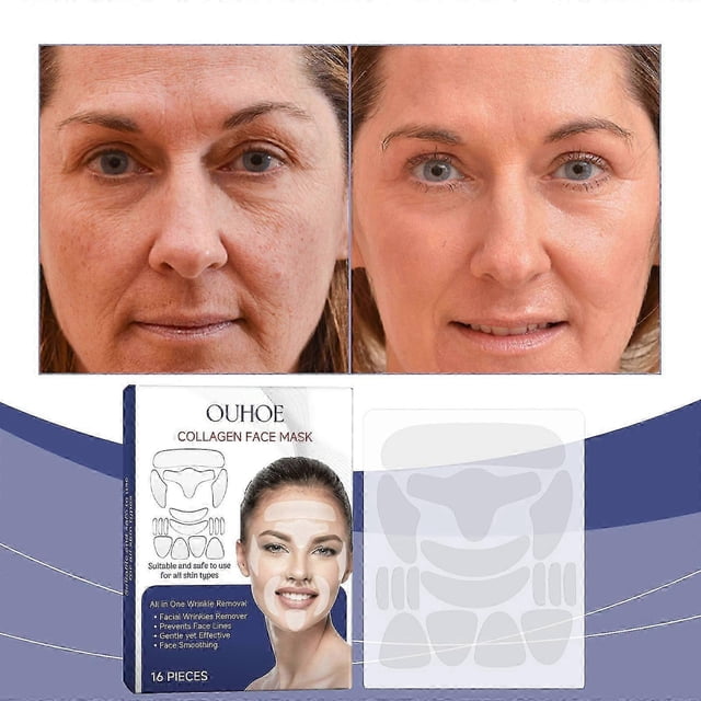 unique 16pcs Face & Forehead Wrinkle Patches, Anti Wrinkle Facial Patches to Reduce Fine Wrinkles, Frown, Smile, Neck & Chest Lines, Anti Wrinkle Trea