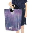 thumbnail image 4 of Yayeee Freestanding Laundry Hamper with Handle Collapsible Large Storage Basket for Clothes, Purple Forest, 4 of 7