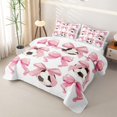 thumbnail image 3 of Erosebridal Girls Pink Bowknot Twin Quilt Set,Dreamy Princess Style Twin Coverlet Set For Football Girly,2-Piece, 3 of 7