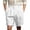 Z126White, variant on Men's Cotton Linen Shorts Pleat-Front Casual Shorts Summer Beach Lightweight Dress Pants with Pockets Army Green M