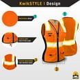 thumbnail image 5 of KwikSafety (Charlotte, NC) FIRST LADY | 2 PACK | Safety Vest for Women (Solid REFLECTIVE TAPE) 9 Pockets Premium Class 2 Custom High Visibility ANSI OSHA Fitted Work with Zipper | Orange Extra Large, 5 of 6