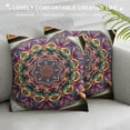 thumbnail image 3 of Lotus Throw Pillow Cushion Cover, Psychedelic Surreal Geometry Mandala Background with Futuristic Effects Print, Decorative Square Accent Pillow Case,, 3 of 5
