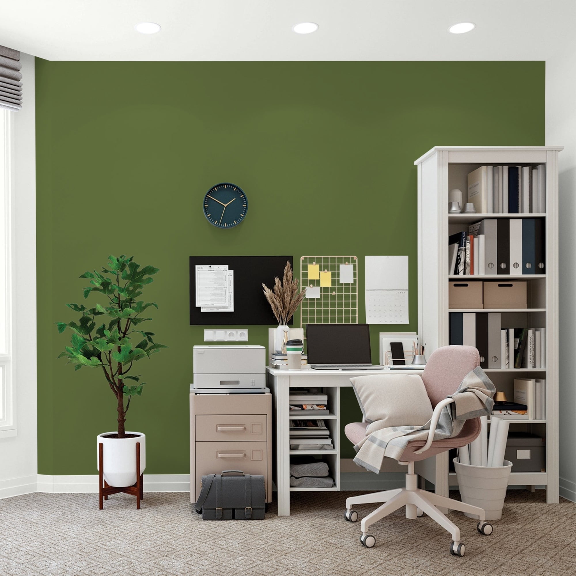 Glidden One Coat Globe Artichoke / Green Flat Interior Paint with Primer, 1 Gallon